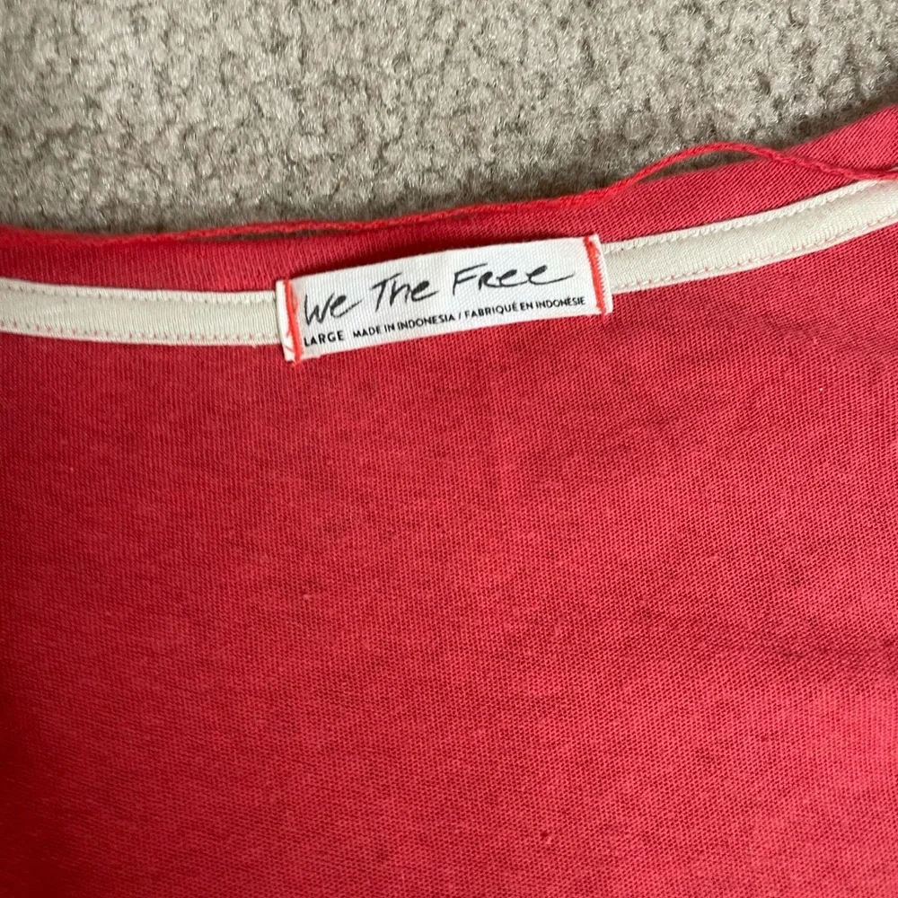 Free People babydoll orange cream top - Picture 2 of 4